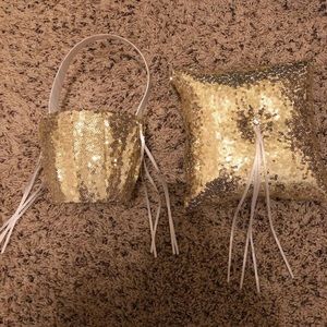 Gold sequins flower girl and ring bearer
